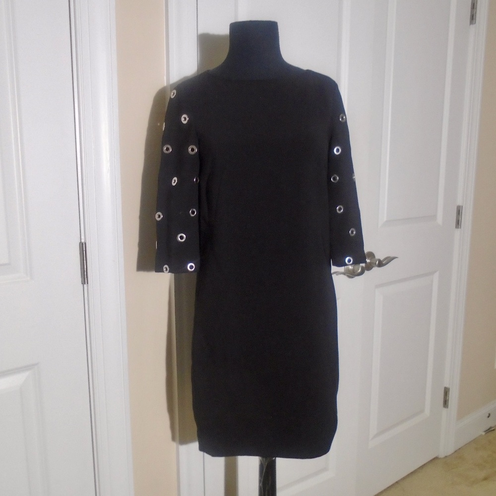 TIBI NWT Poly Crepe Shift w/Grommet Sleeve Detail